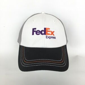 FedEx Express Snapback Hat Black White Gray  Embroidered Work Uniform Employee